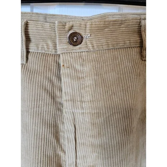 70s Wrangler Wrapid Transit Corduroy Bell Bottom Pants Flare 38 x 34 NWT Tan USA - Picture 3 of 11